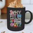 Why Fit In Doctor Teacher Cat In Hat Cool Autism Awareness Men Women Kids Graphic Print Coffee Mug, novelty gifts, funny gifts