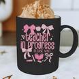 Women Teacher In Progress Coquette Pink Bow Future Teacher Graphic Print Coffee Mug, novelty gifts, funny gifts
