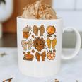 Coquette Teach Teacher Bows Thanksgiving Turkey Fall Autumn Graphic Print Coffee Mug, novelty gifts, funny gifts