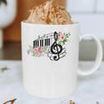 Cut Music Teacher Shirt With a Piano Keys Notes And Flowers Graphic Print Coffee Mug, novelty gifts, funny gifts