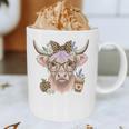 Cute Floral Highland Cow Back To School For Women Teacher Graphic Print Coffee Mug, novelty gifts, funny gifts