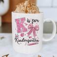 K Is For Kindergarten Teacher Coquette Bow Back To School Graphic Print Coffee Mug, novelty gifts, funny gifts K Is For Kindergarten Teacher Coquette Bow Back To School Graphic Print Coffee Mug, novelty gifts, funny gifts