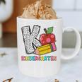K Is For Kindergarten Teacher Pencil Apple Back To School Graphic Print Coffee Mug, novelty gifts, funny gifts