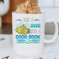 Librarian Teacher Dive Into A Good Book Reading Premium Tri-Blend Graphic Print Coffee Mug, novelty gifts, funny gifts