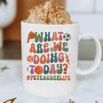 Retro PE Teacher What Are We Doing Today School Coach Women Graphic Print Coffee Mug, novelty gifts, funny gifts