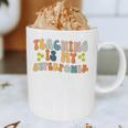 Teaching Is My Superpower Vintage Groovy University Teacher Graphic Print Coffee Mug, novelty gifts, funny gifts Teaching Is My Superpower Vintage Groovy University Teacher Graphic Print Coffee Mug, novelty gifts, funny gifts