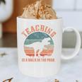 Teaching Is A Walk In The Park Teacher T-Rex Retro Graphic Print Coffee Mug, novelty gifts, funny gifts