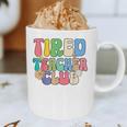 Tired Teachers Club Groovy Teachers Back To School Graphic Print Coffee Mug, novelty gifts, funny gifts