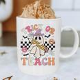 Trick Or Teach Groovy Teacher Halloween Retro Floral Ghost Graphic Print Coffee Mug, novelty gifts, funny gifts
