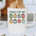 Women Literacy Is My Jam Literacy Teacher Reading Teacher Graphic Print Coffee Mug, novelty gifts, funny gifts