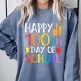100 Days Of School Teacher And Student Comfort Colors Sweatshirt Blue Jean