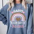 100th Day Of 2nd Grade 100 Days Of School Teacher Comfort Colors Sweatshirt Blue Jean