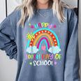 100th Day Of School Rainbow Happy 100 Days Smarter Teacher Comfort Colors Sweatshirt Blue Jean
