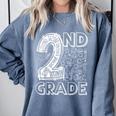 2nd Grade Typography Team 2nd Grade Teacher Back To School Comfort Colors Sweatshirt Blue Jean