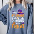 My 4th Grade Students Are a Treat Teacher Halloween Witch For Men Women Kids Comfort Colors Sweatshirt Blue Jean My 4th Grade Students Are a Treat Teacher Halloween Witch For Men Women Kids Comfort Colors Sweatshirt Blue Jean