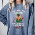 6-7 Students Saying 67 Xmas Six Seven Teacher Christmas Comfort Colors Sweatshirt Blue Jean