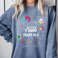 60 Year Old Math Teacher Square Root Of 3600 60th Birthday Comfort Colors Sweatshirt Blue Jean