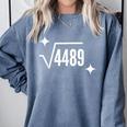 67 Meme Square Root 4489 Slang Math Teacher Men Women Comfort Colors Sweatshirt Blue Jean