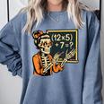 67 Teacher Halloween Skeleton Comfort Colors Sweatshirt Blue Jean