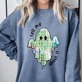 AAC Ghost Tell Me About It Speech Pathology AAC Sped Teacher Comfort Colors Sweatshirt Blue Jean