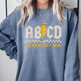 ABCD Kindergarten Rocks Pencil Lightning Students Teachers Comfort Colors Sweatshirt Blue Jean