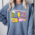 ABCD Pre-K Rocks Back To School PreK Kindergarten Teacher Comfort Colors Sweatshirt Blue Jean ABCD Pre-K Rocks Back To School PreK Kindergarten Teacher Comfort Colors Sweatshirt Blue Jean