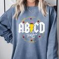 ABCD The Teacher Tour Last Day Of School Rockin' Teacher Comfort Colors Sweatshirt Blue Jean