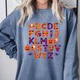 ABCs Learning Kindergarten Teacher Halloween Alphabet Comfort Colors Sweatshirt Blue Jean ABCs Learning Kindergarten Teacher Halloween Alphabet Comfort Colors Sweatshirt Blue Jean
