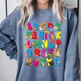 Alphabet Animals ABCs Zoo Kids Boys Girls Teacher Comfort Colors Sweatshirt Blue Jean