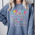Alphabet Positive Affirmations Back To School Teacher Comfort Colors Sweatshirt Blue Jean