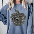 Apple Camoflauge Clothing Camo Student Teacher Cute School Comfort Colors Sweatshirt Blue Jean