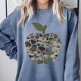 Apple Hearts Teacher Camouflage Clothing School Camo Apple For Men Women Girls Kids Comfort Colors Sweatshirt Blue Jean Apple Hearts Teacher Camouflage Clothing School Camo Apple For Men Women Girls Kids Comfort Colors Sweatshirt Blue Jean