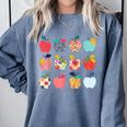Art Apples Back To School For Teacher Student Comfort Colors Sweatshirt Blue Jean