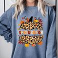 Autumn Fall SPED ED Teacher Thankful Grateful Pumpkin Retro Comfort Colors Sweatshirt Blue Jean