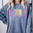 Back To School Neon Checkered First Grade Colorful Teacher Comfort Colors Sweatshirt Blue Jean Back To School Neon Checkered First Grade Colorful Teacher Comfort Colors Sweatshirt Blue Jean