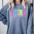 Back To School Neon Checkered Third Grade Colorful Teacher Comfort Colors Sweatshirt Blue Jean Back To School Neon Checkered Third Grade Colorful Teacher Comfort Colors Sweatshirt Blue Jean