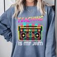 Back To School Retro Teaching Is My Jam 80s Teacher Boombox Comfort Colors Sweatshirt Blue Jean Back To School Retro Teaching Is My Jam 80s Teacher Boombox Comfort Colors Sweatshirt Blue Jean