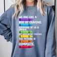 Back To School Teacher We Are Like A Box Of Crayons Comfort Colors Sweatshirt Blue Jean Back To School Teacher We Are Like A Box Of Crayons Comfort Colors Sweatshirt Blue Jean