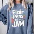 Back To School Teacher Flair Pens Are My Jam Comfort Colors Sweatshirt Blue Jean Back To School Teacher Flair Pens Are My Jam Comfort Colors Sweatshirt Blue Jean
