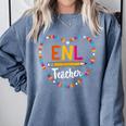 Back To School Tee ENL Teacher English New Language Squad Comfort Colors Sweatshirt Blue Jean