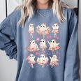Ballet Ghost Ballet Dancer Spooky Dance Halloween Teacher Comfort Colors Sweatshirt Blue Jean