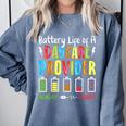 Battery Life Of Daycare Provider Childcare Teacher Comfort Colors Sweatshirt Blue Jean