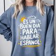 Bilingual Teacher Maestra Spanish Teacher Comfort Colors Sweatshirt Blue Jean