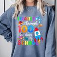 I Blasted Through 100 Days Of School 100th Day Teacher Kids Comfort Colors Sweatshirt Blue Jean