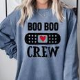 Boo Boo Crew First Aid School Nurse Day Care Teacher Comfort Colors Sweatshirt Blue Jean