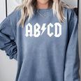 Boys Girls Teachers ABCD Rock Graphic Back To School Comfort Colors Sweatshirt Blue Jean