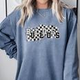 Bulldogs School Spirit Bulldog Pride Checkered Teacher Comfort Colors Sweatshirt Blue Jean Bulldogs School Spirit Bulldog Pride Checkered Teacher Comfort Colors Sweatshirt Blue Jean