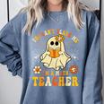 You Can't Scare Me I'm A Math Teacher Halloween Ghost Comfort Colors Sweatshirt Blue Jean