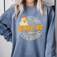 You Can't Scare Me I Teach 2nd Grade Teacher Halloween Ghost Comfort Colors Sweatshirt Blue Jean