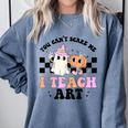 You Can't Scare Me I Teach Art Retro Teacher Ghost Halloween Comfort Colors Sweatshirt Blue Jean